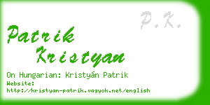 patrik kristyan business card