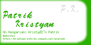 patrik kristyan business card
